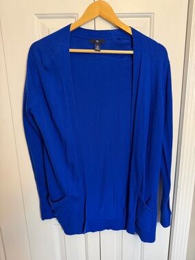 GAP Women's Open-Front Cobalt / Royal Blue Cardigan M